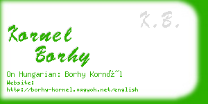 kornel borhy business card